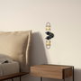 Opviq Mahoni - 13207 Lámpara de pared industrial negro y dorado